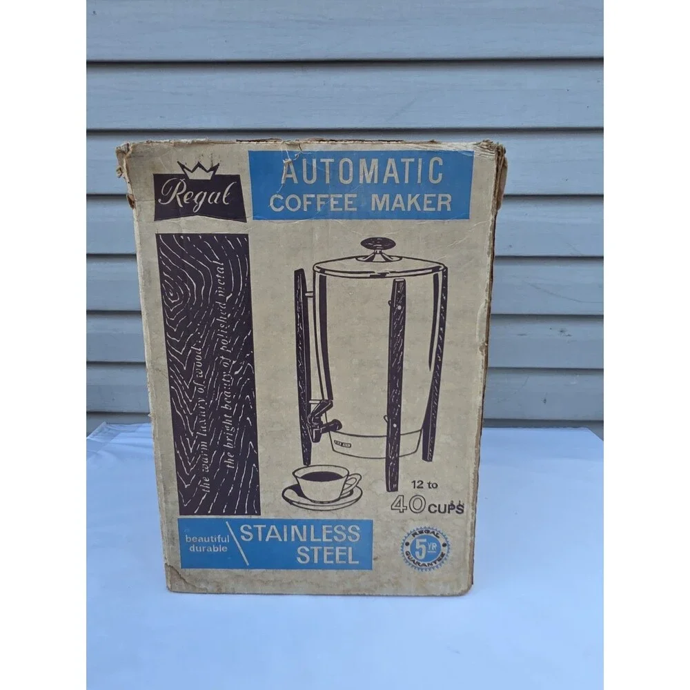 Regal 1350 Coffee Maker Pot Percolator “Atomic Bullet” 12- 40 Cup Stainless 60's